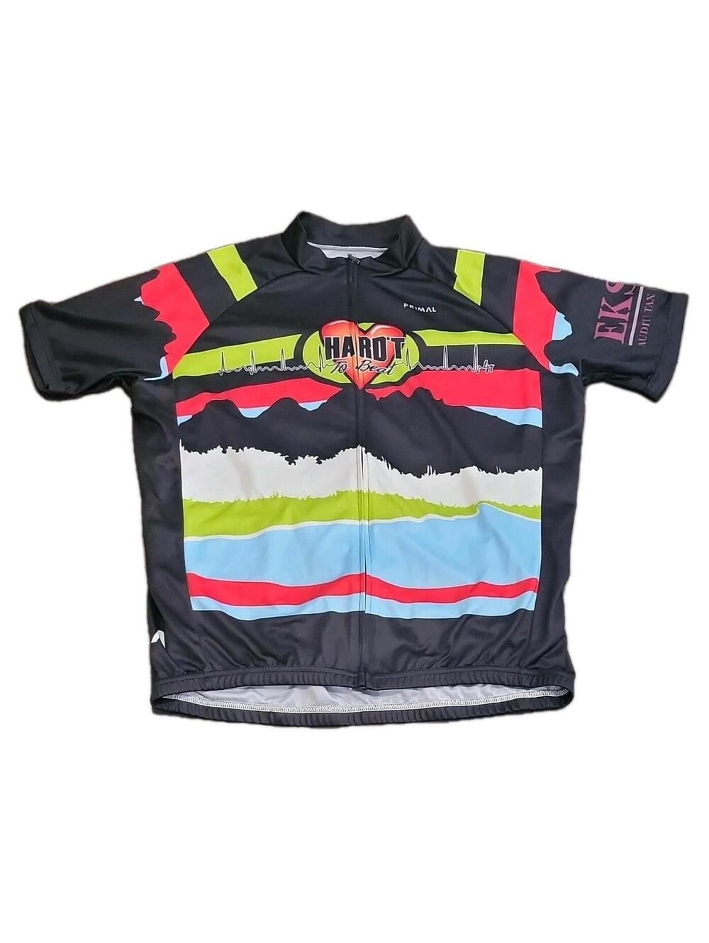 Primal Mens Cycling Jersey Full Zip Short Sleeve Pockets Polyester SZ L 209